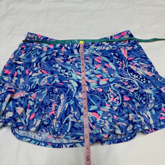 Lilly Pulitzer Luxletic Skort Large Purple Party Wave Print EUC - Picture 9 of 11